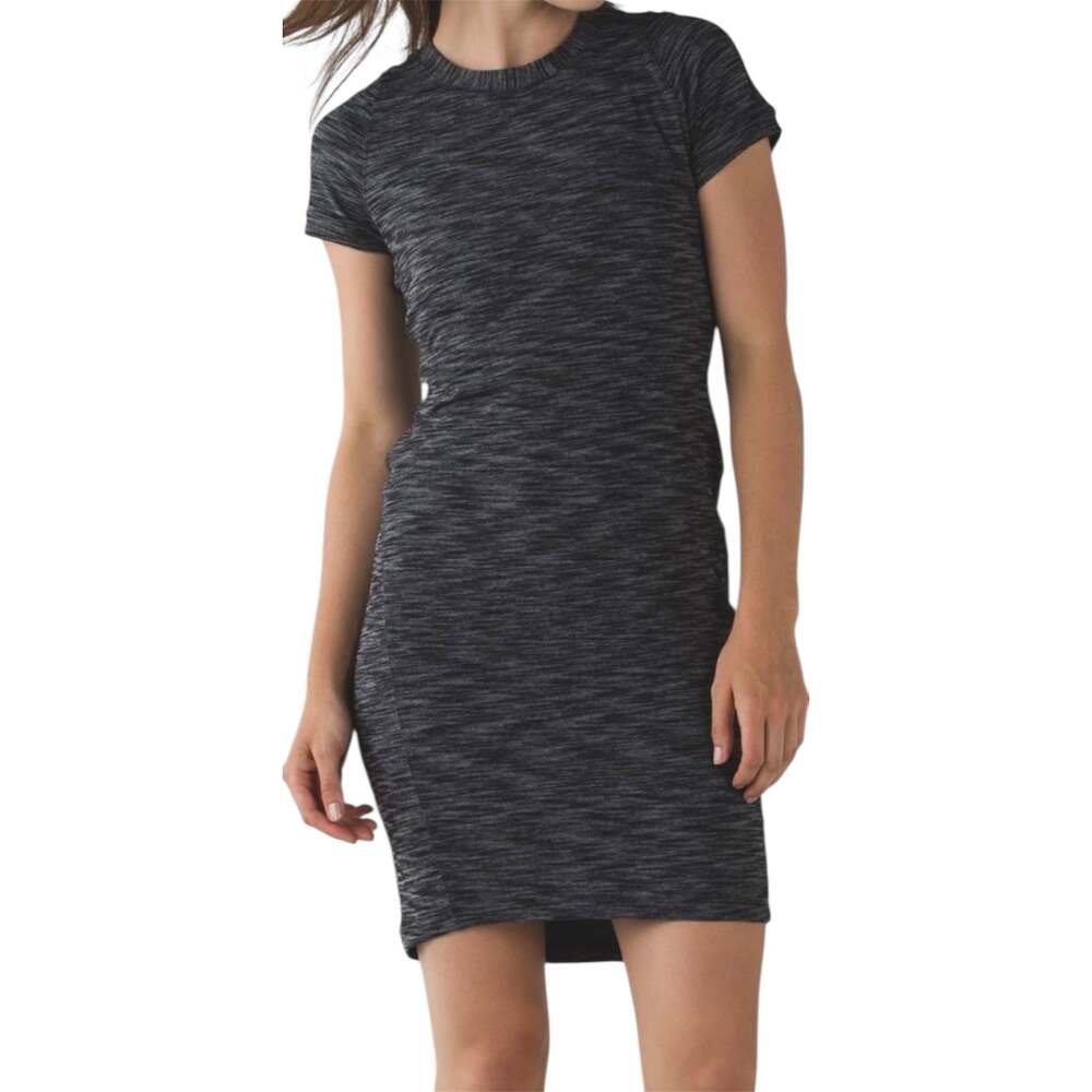 Lululemon &Go Where-To Dress Pocket Reflective Stretch Wicking Heathered Black 6